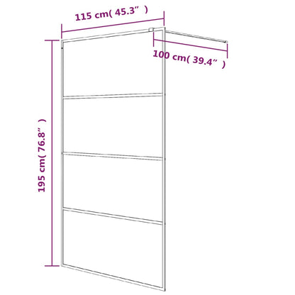 Parete Doccia Walk in 115x195 cm Vetro Semi Smerigliato ESG - homemem39