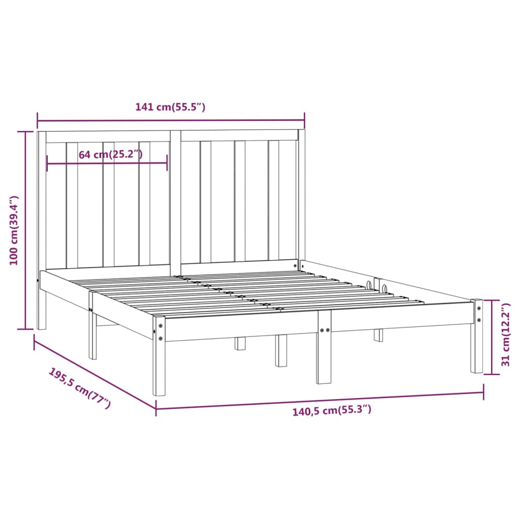 Giroletto in Legno Massello 135x190 cm Small Double - homemem39