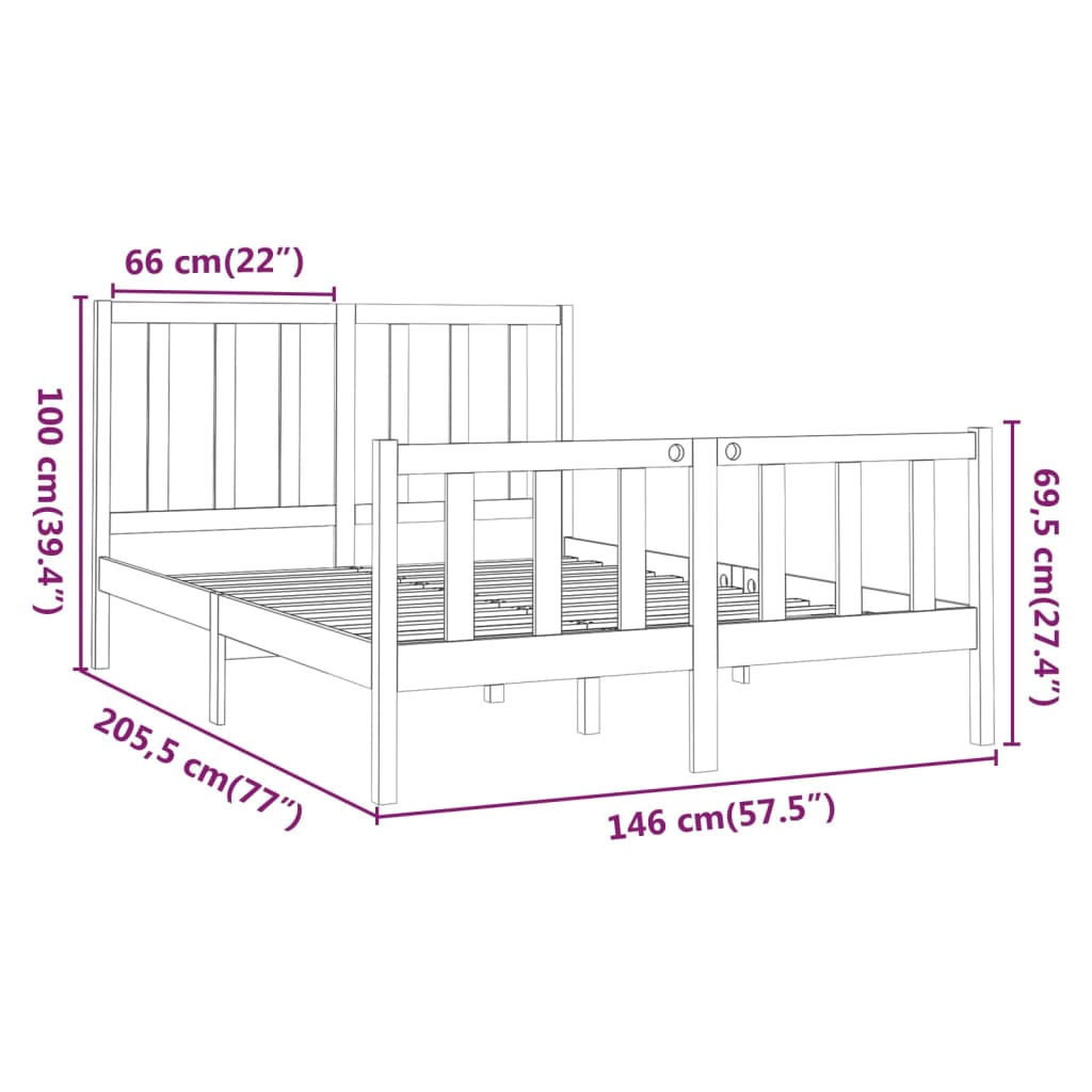 Giroletto in Legno Massello di Pino 140x190 cm - homemem39