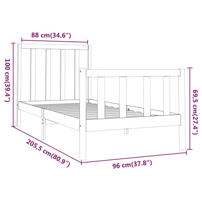 Giroletto in Legno Massello di Pino 90x200 cm - homemem39