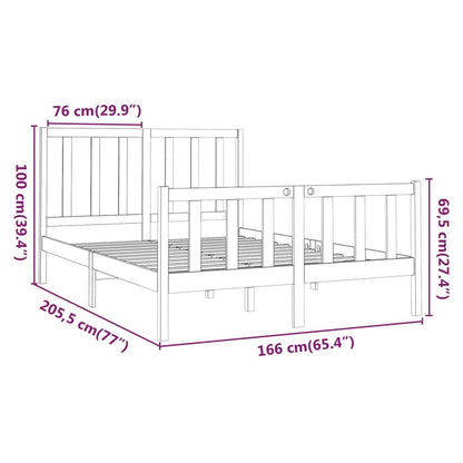 Giroletto Bianco in Legno Massello di Pino 160x200 cm - homemem39