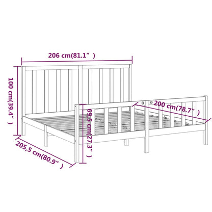 Giroletto Nero in Legno Massello di Pino 200x200 cm - homemem39