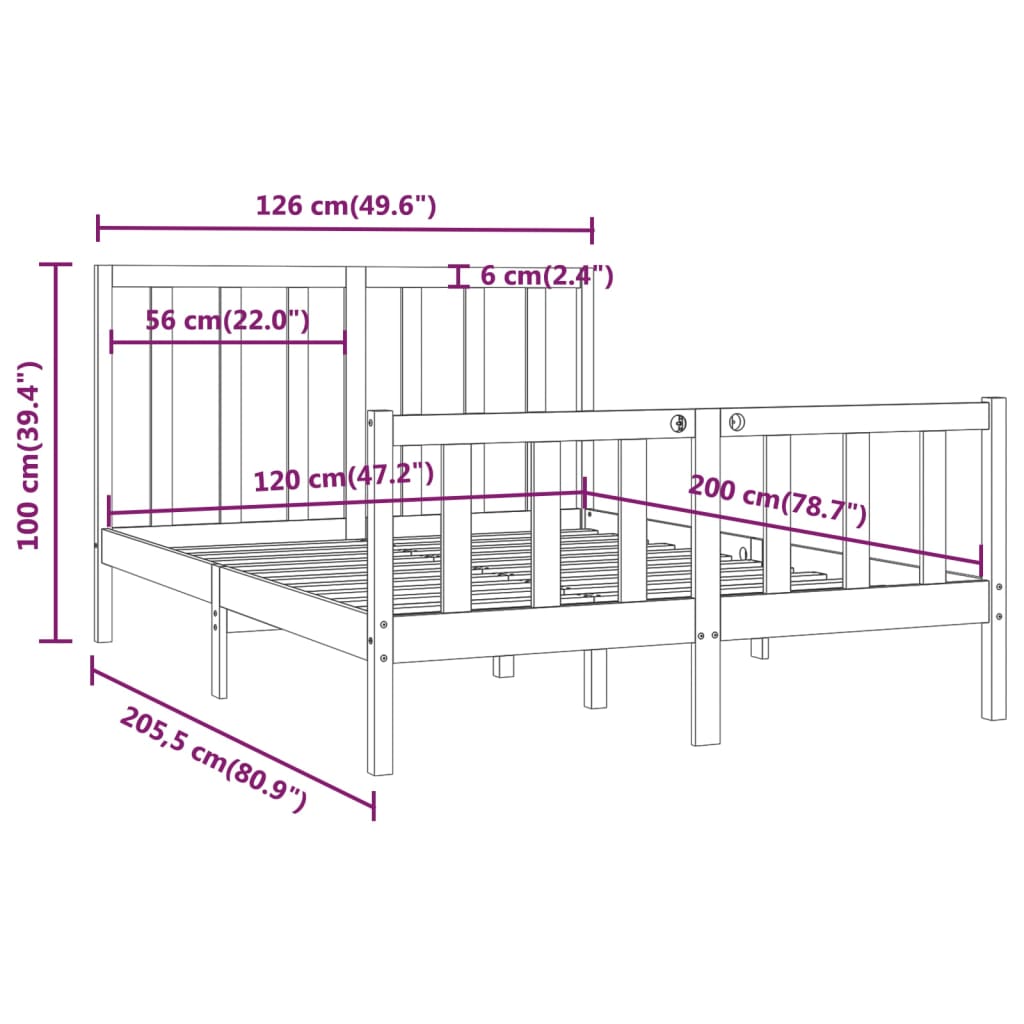 Giroletto Nero in Legno Massello 120x200 cm - homemem39