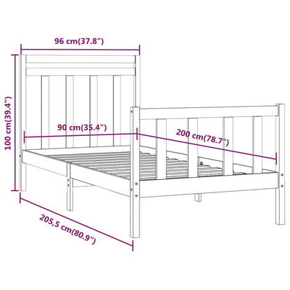 Giroletto in Legno Massello di Pino 90x200 cm - homemem39