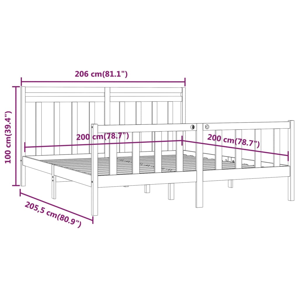 Giroletto in Legno Massello di Pino 200x200 cm - homemem39