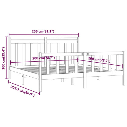 Giroletto Bianco in Legno Massello di Pino 200x200 cm - homemem39