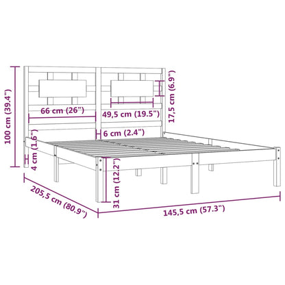 Giroletto Nero in Legno Massello di Pino 140x200 cm - homemem39