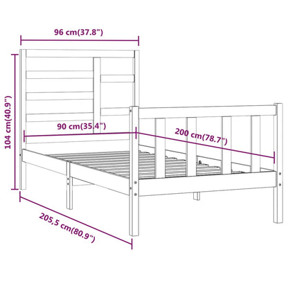 Giroletto in Legno Massello di Pino 90x200 cm - homemem39