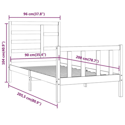 Giroletto Bianco in Legno Massello di Pino 90x200 cm - homemem39