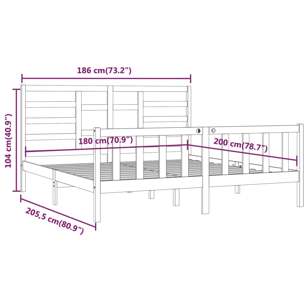 Giroletto in Legno Massello 180x200 cm 6FT Super King - homemem39