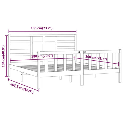 Giroletto Bianco in Legno Massello 180x200 cm 6FT Super King - homemem39