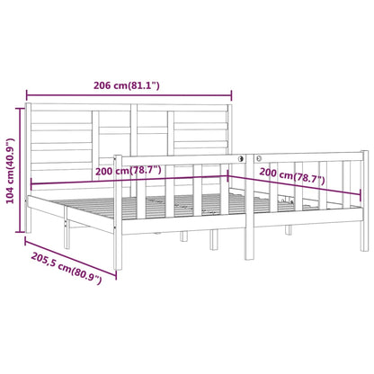 Giroletto Nero in Legno Massello di Pino 200x200 cm - homemem39