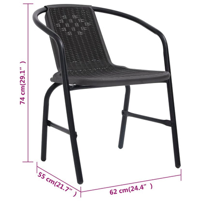 Sedie da Giardino 4 pz in Rattan in Plastica e Acciaio 110 kg - homemem39