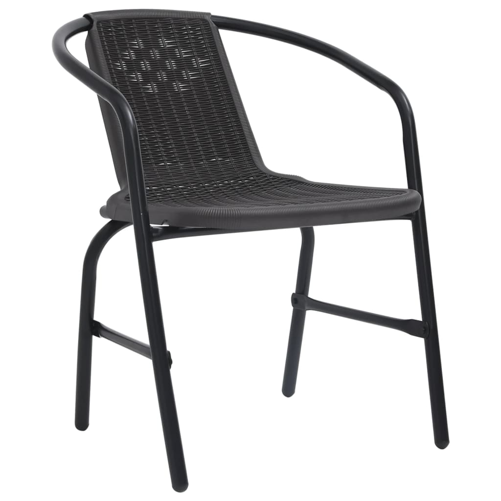 Sedie da Giardino 6 pz in Plastica Rattan e Acciaio 110 kg - homemem39