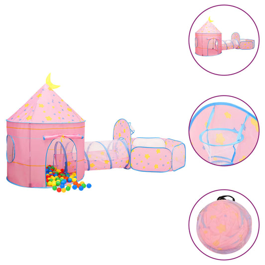 Tenda da Gioco per Bambini Rosa con 250 Palline 301x120x128 cm - homemem39