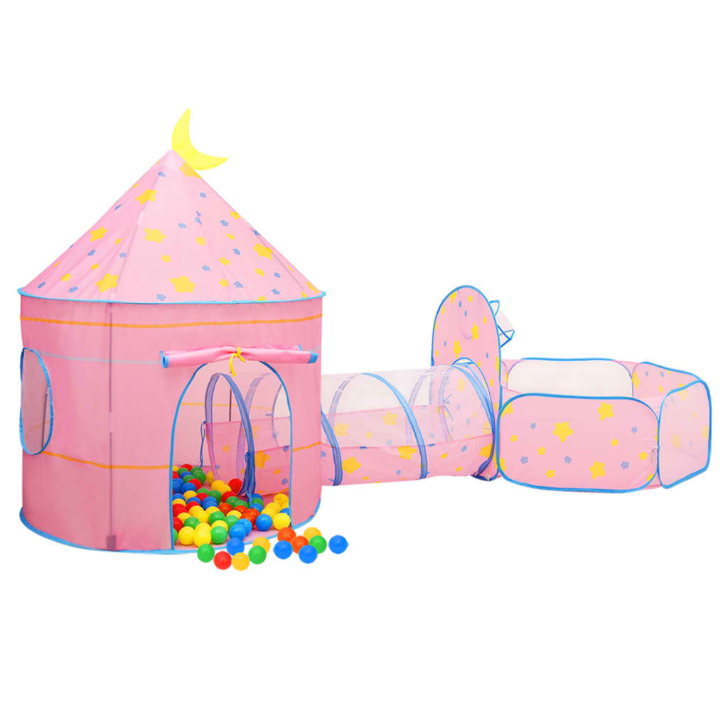 Tenda da Gioco per Bambini Rosa con 250 Palline 301x120x128 cm - homemem39