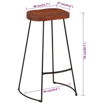 Sgabelli da Bar Gavin 2 pz 50x40x78 cm Legno Massello di Mango - homemem39