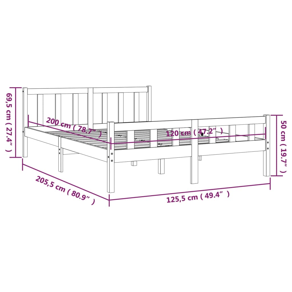 Giroletto Grigio in Legno Massello 120x200 cm - homemem39