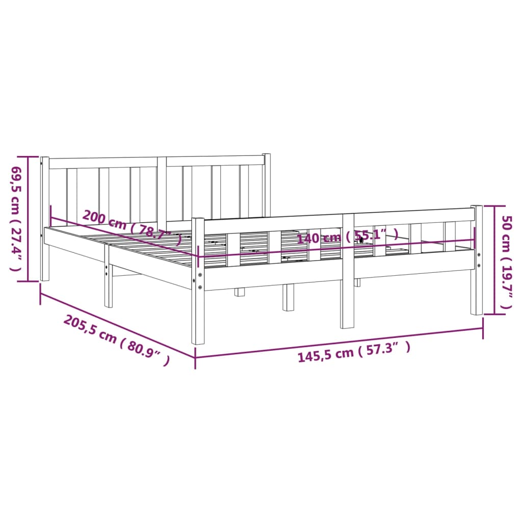 Giroletto Miele in Legno Massello 140x200 cm - homemem39