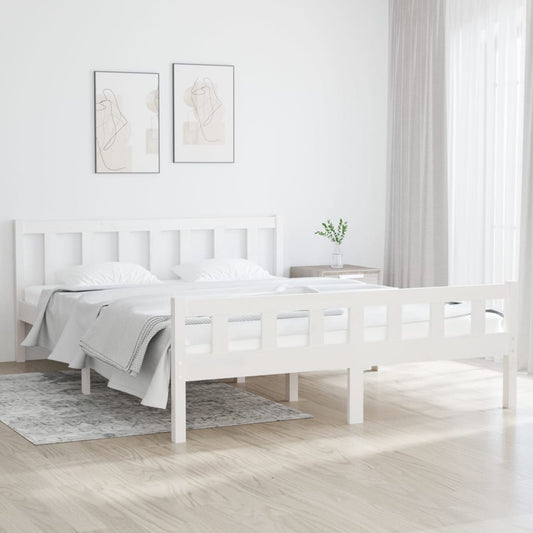 Giroletto Bianco in Legno Massello 150x200 cm 5FT King Size - homemem39