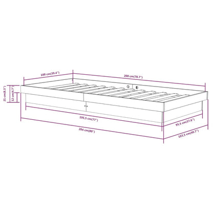 Giroletto Nero in Legno Massello 100x200 cm - homemem39