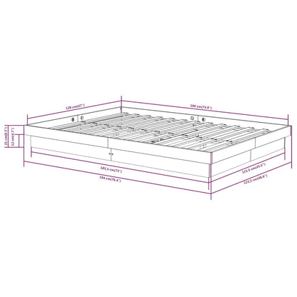 Giroletto Bianco in Legno Massello 120x190 cm 4FT Small Double - homemem39