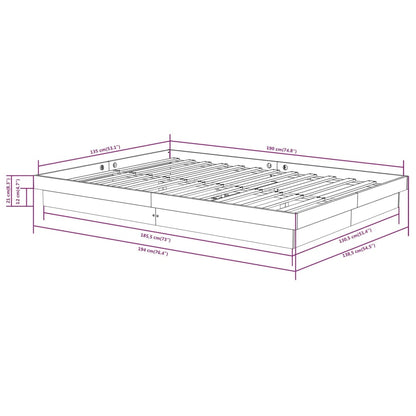 Giroletto Bianco in Legno Massello 135x190 cm 4FT6 Double - homemem39