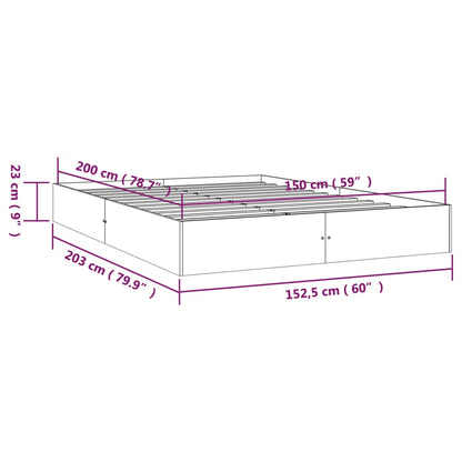 Giroletto Grigio in Legno Massello 150x200 cm King Size - homemem39