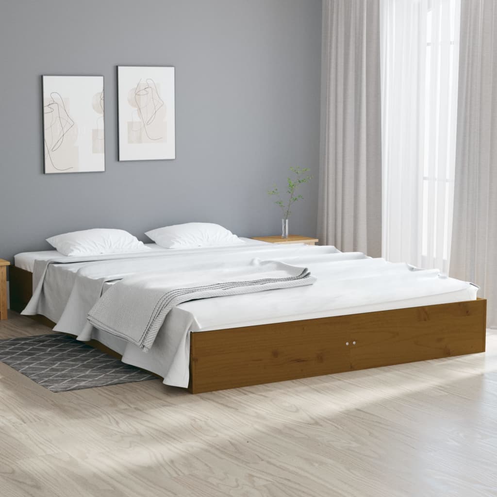 Giroletto Miele in Legno Massello 150x200 cm 5FT King Size - homemem39