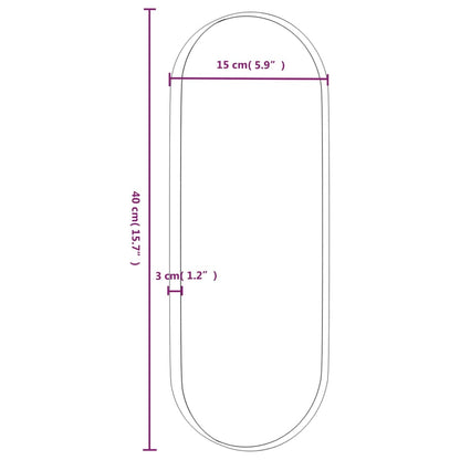 Specchio da Parete Dorato 15x40 cm Ovale - homemem39