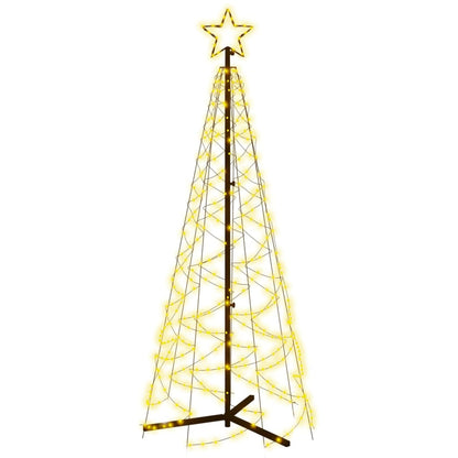 Albero di Natale a Cono Bianco Caldo 200 LED 70x180 cm - homemem39