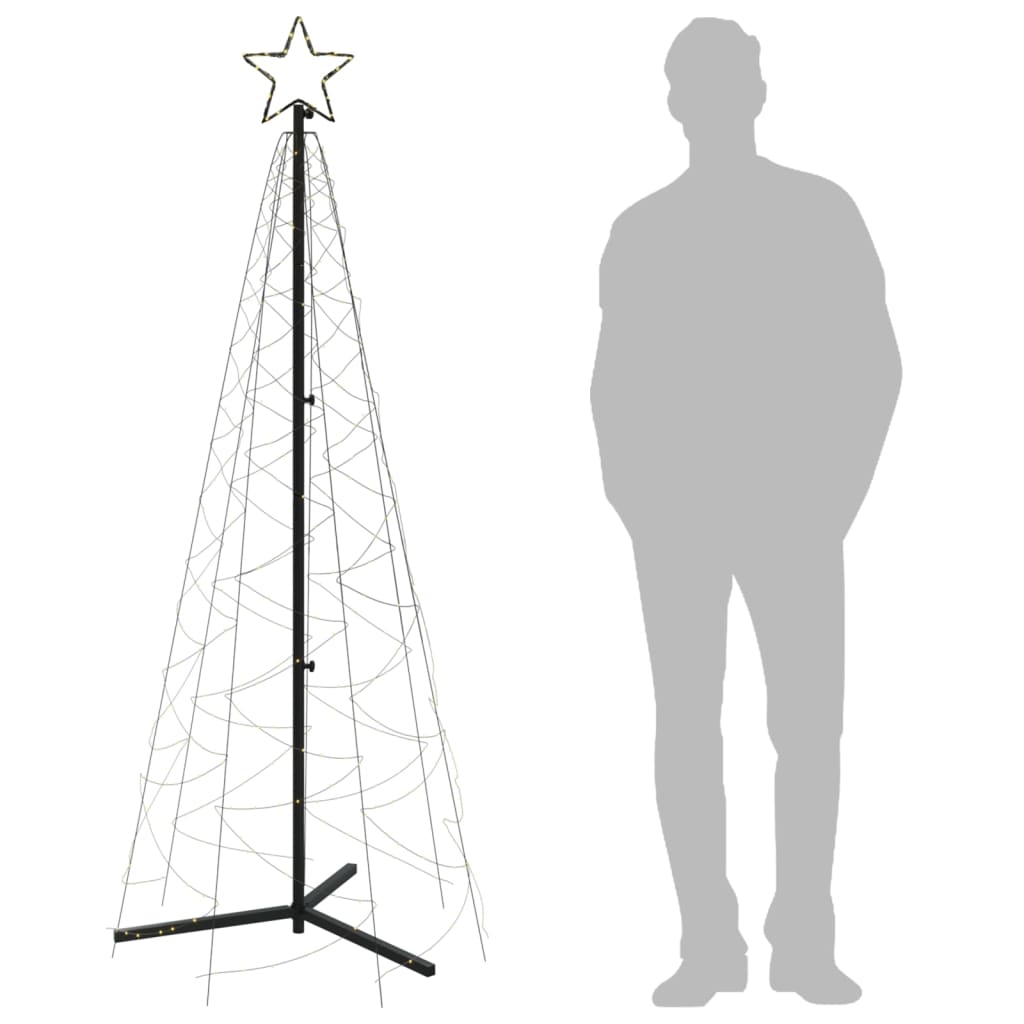 Albero di Natale a Cono Bianco Caldo 200 LED 70x180 cm - homemem39
