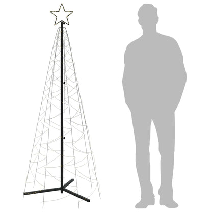Albero di Natale a Cono Bianco Caldo 200 LED 70x180 cm - homemem39