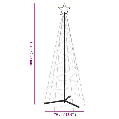 Albero di Natale a Cono Bianco Caldo 200 LED 70x180 cm - homemem39