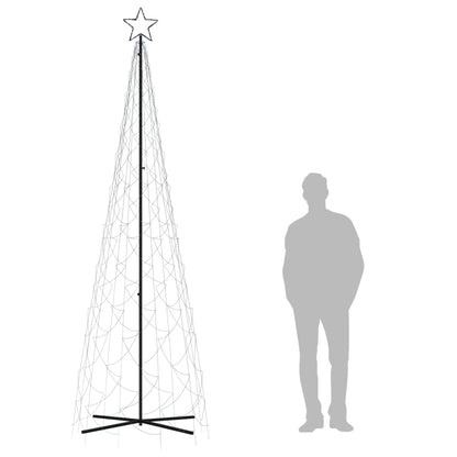Albero di Natale a Cono Bianco Freddo 500 LED 100x300 cm - homemem39