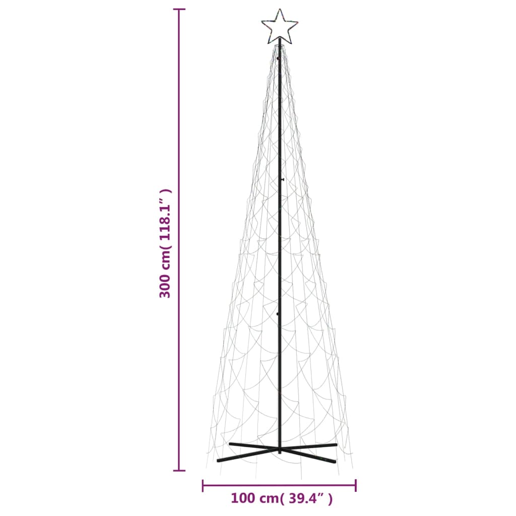 Albero di Natale a Cono Colorato 500 LED 100x300 cm - homemem39