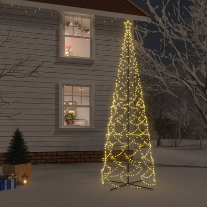 Albero di Natale a Cono Bianco Caldo 1400 LED 160x500 cm - homemem39