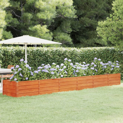 Letto Rialzato da Giardino Ruggine 480x80x45 cm Acciaio Corten - homemem39