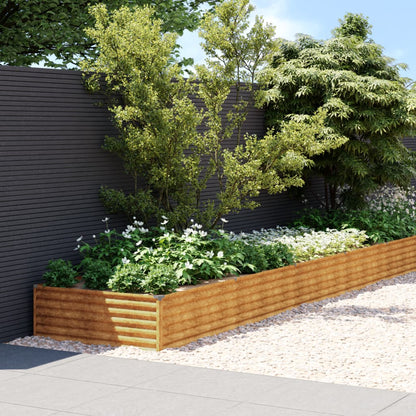 Fioriera Rialzata da Giardino 1150x100x36 cm in Acciaio Corten - homemem39