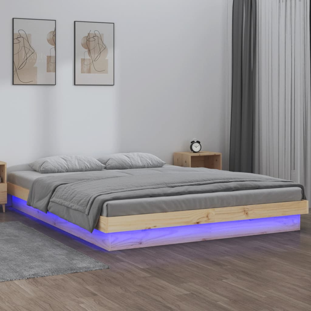 Giroletto con LED 150x200 cm King Size in Legno Massello - homemem39