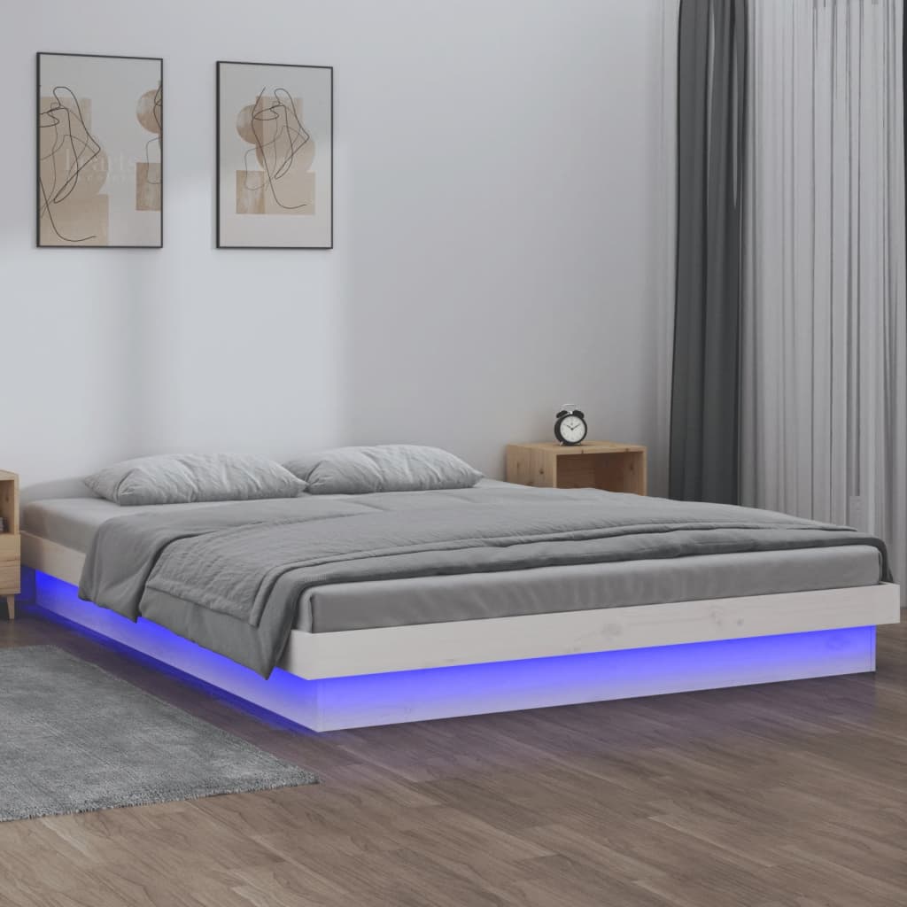 Giroletto con LED Bianco 150x200cm King Size in Legno Massello - homemem39