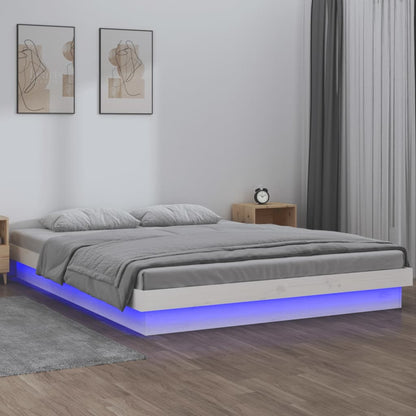 Giroletto LED Bianco 135x190 cm Double in Legno Massello - homemem39