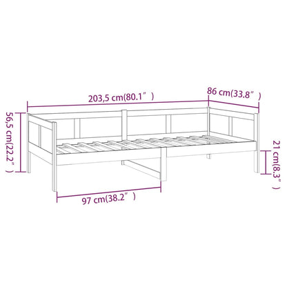 Dormeuse Miele in Legno Massello di Pino 80x200 cm - homemem39