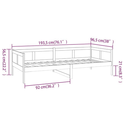 Dormeuse Nera in Legno Massello di Pino 90x190 cm - homemem39