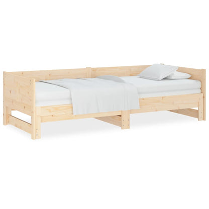 Dormeuse Estraibile in Legno Massello di Pino 2x(90x200) cm - homemem39