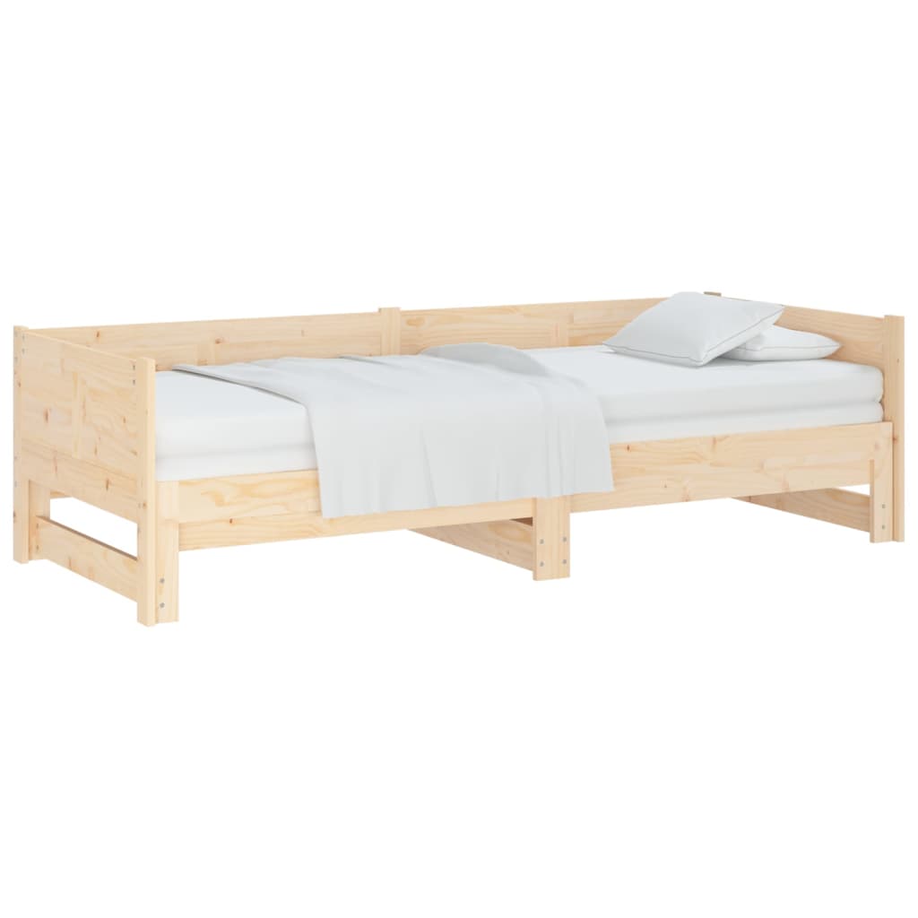 Dormeuse Estraibile in Legno Massello di Pino 2x(90x200) cm - homemem39