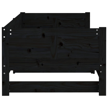 Dormeuse Estraibile Nera in Legno Massello di Pino 2x(90x200)cm - homemem39