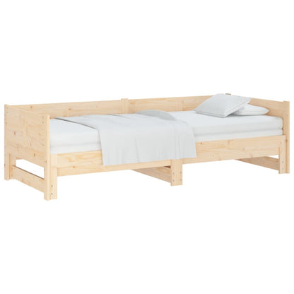 Dormeuse Estraibile in Legno Massello di Pino 2x(90x190) cm - homemem39