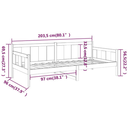 Dormeuse in Legno Massello di Pino Miele 90x200 cm - homemem39