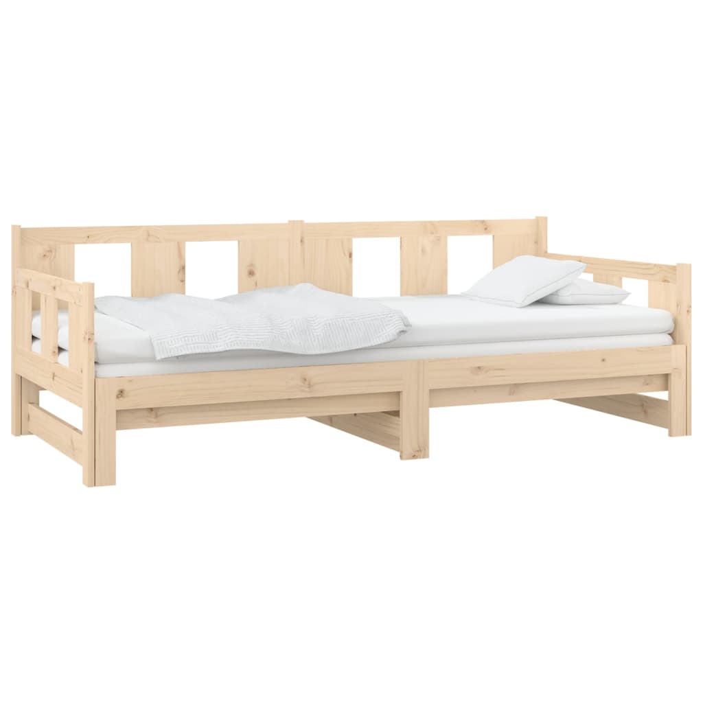 Dormeuse Estraibile in Legno Massello di Pino 2x(80x200) cm - homemem39